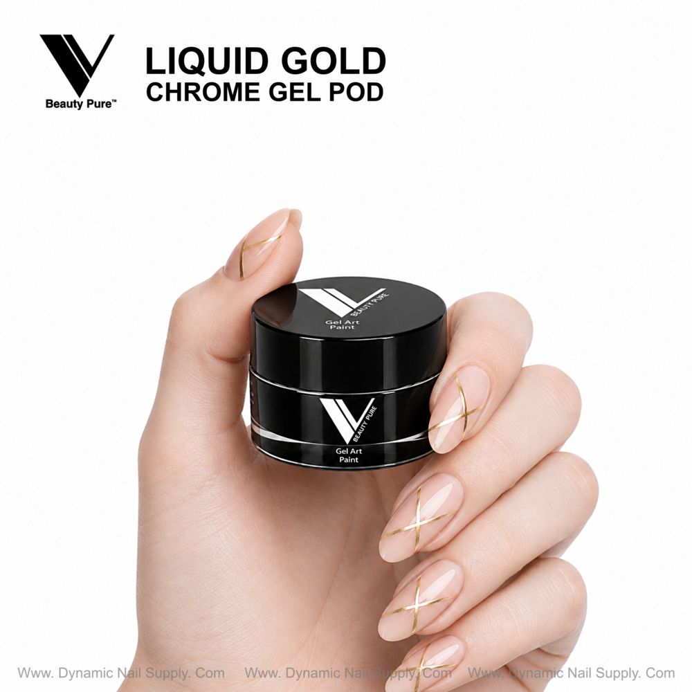 Gel cromado dorado Liquid Gold para nail art de precisión