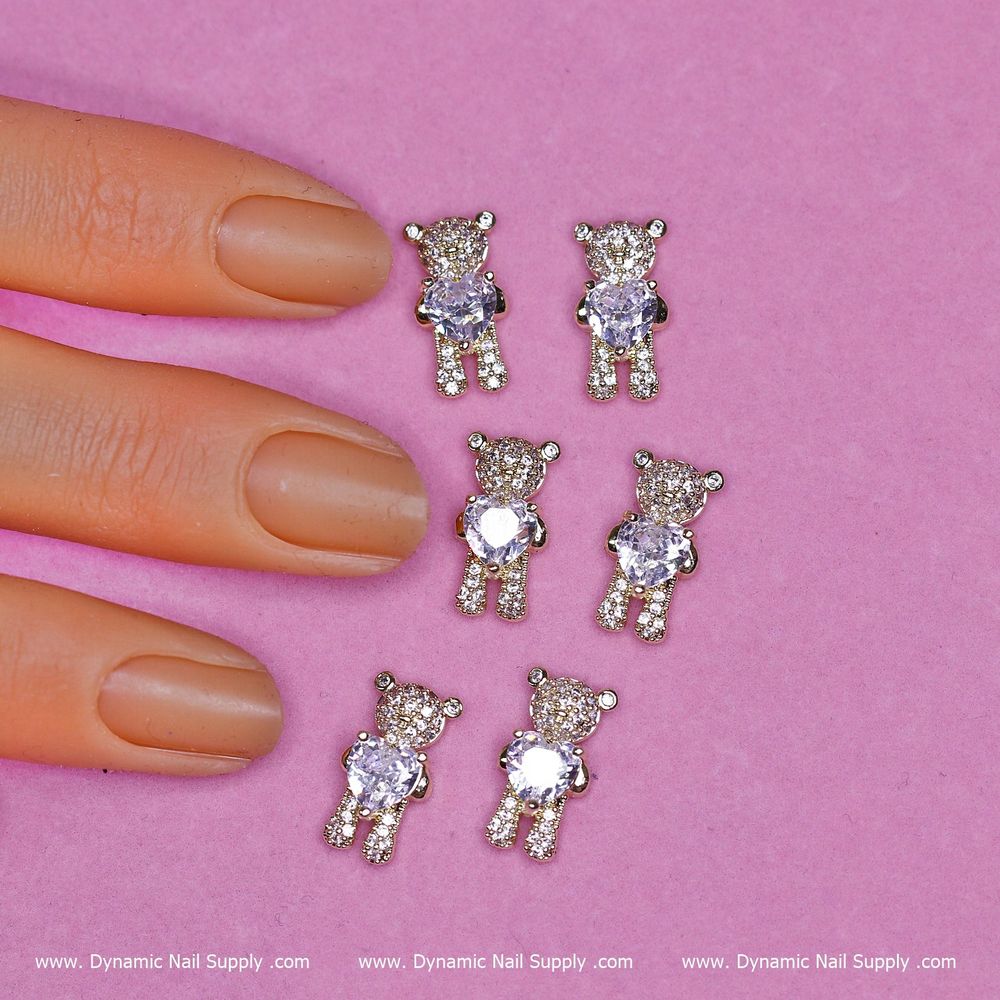 How to Apply Gold Teddy Bear Nail Charms for Pro Results