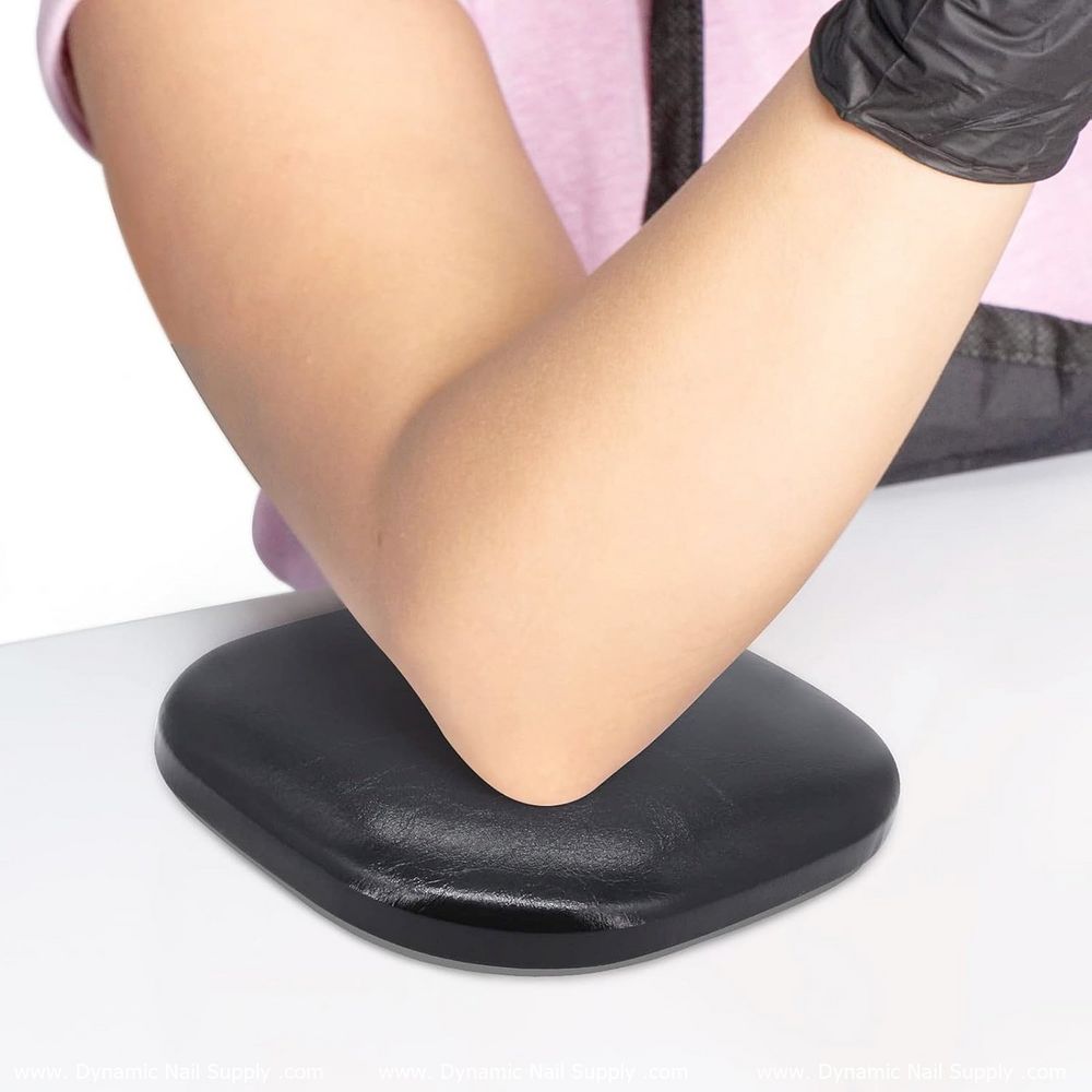 pink white leather elbow pad - 2