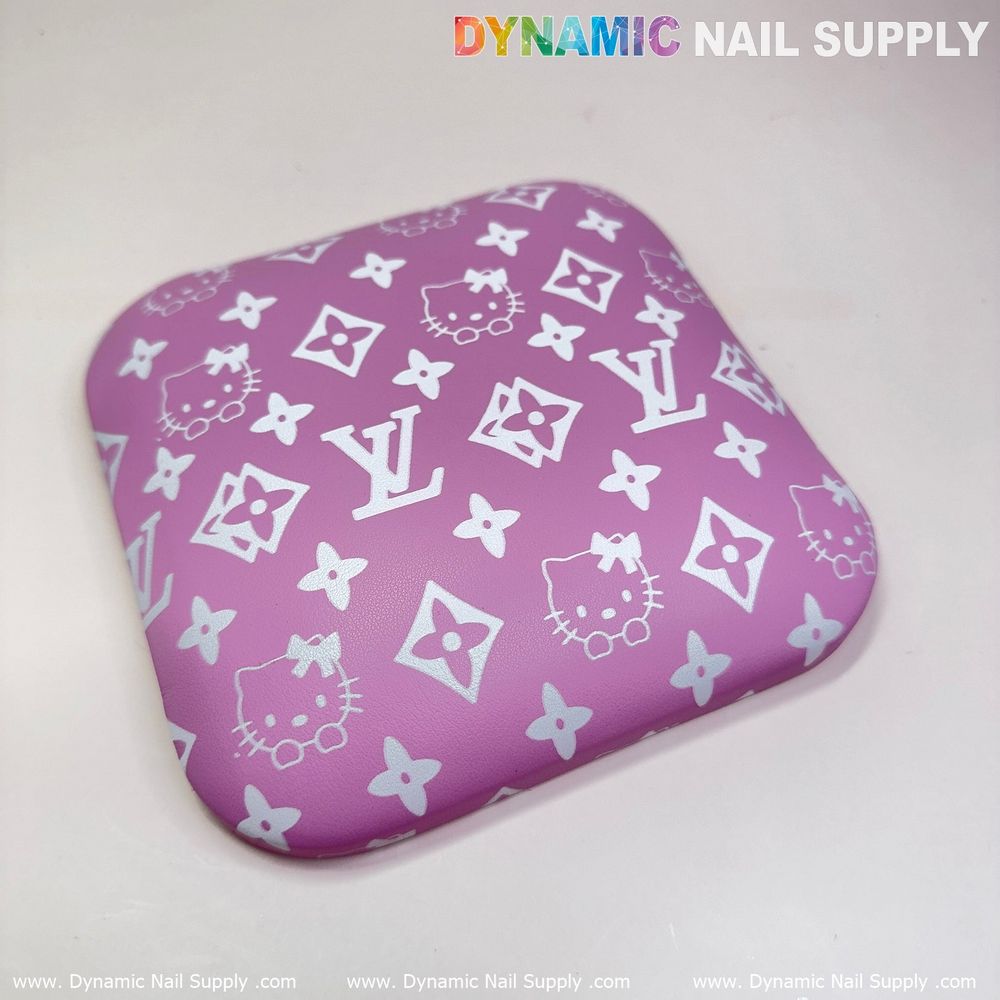 pink white leather elbow pad - 3