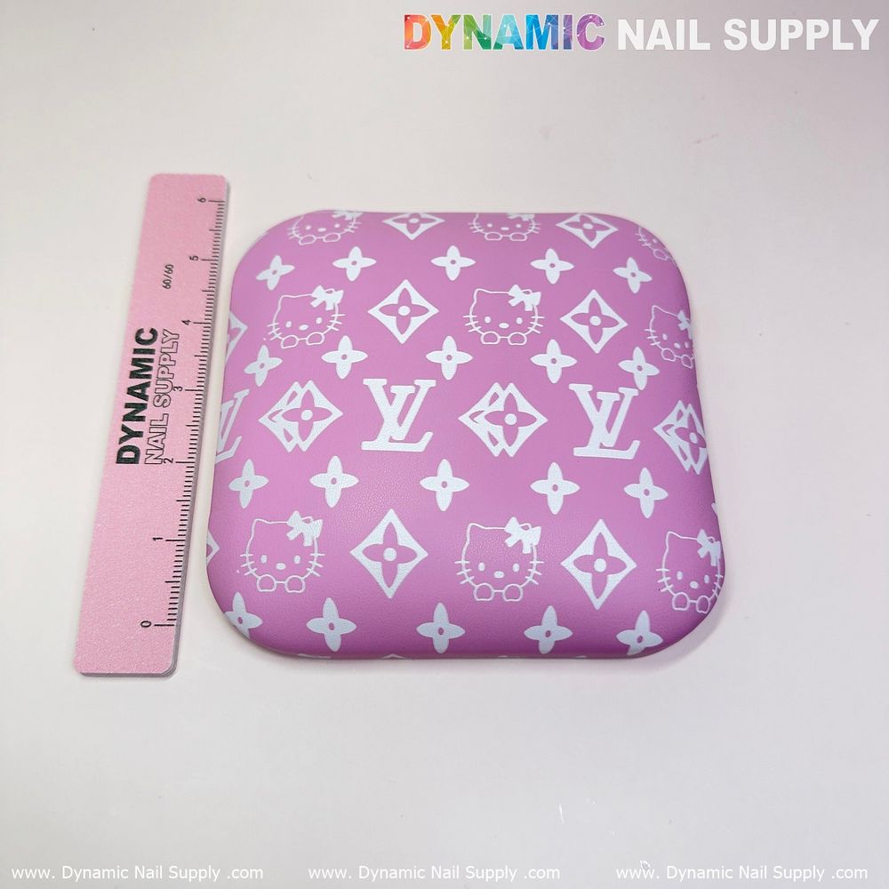 pink white leather elbow pad - 5