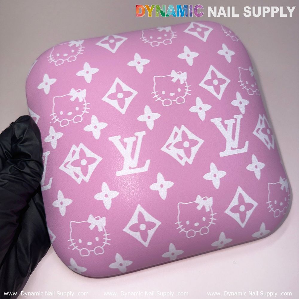 pink white leather elbow pad - 8